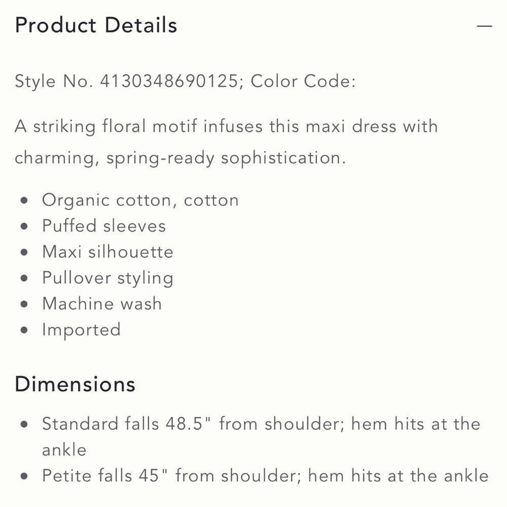 Anthropologie Women's Floral Print Chiffon Puff Sleeve Kayak Maxi Dress Size S - Picture 13 of 13